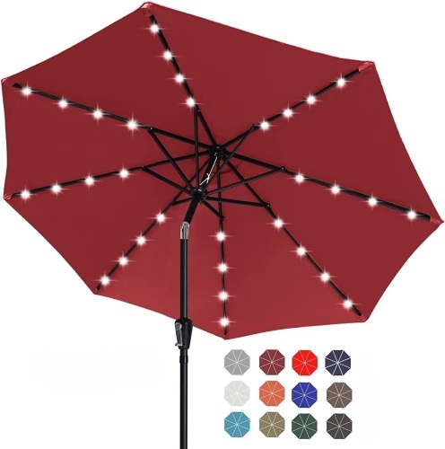 ABCCANOPY 9' LED Solar Umbrella  - Lot 221