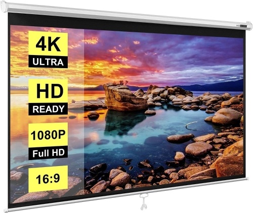 VIVOHOME 100" Pull Down Projector Screen  - Lot 218