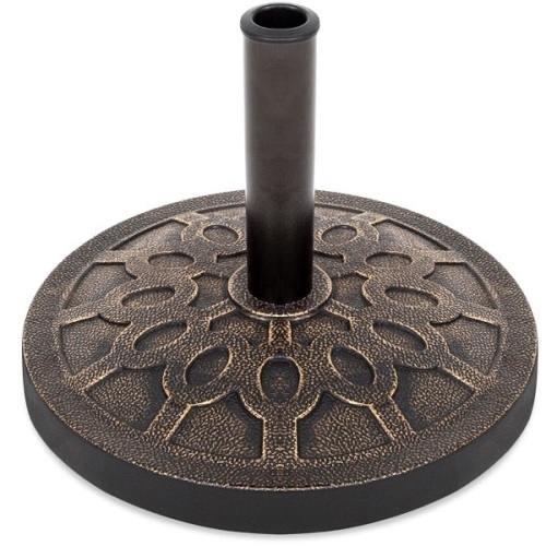 18in Round Patio Umbrella Base Stand w/ Rustic Finish  - Lot 349