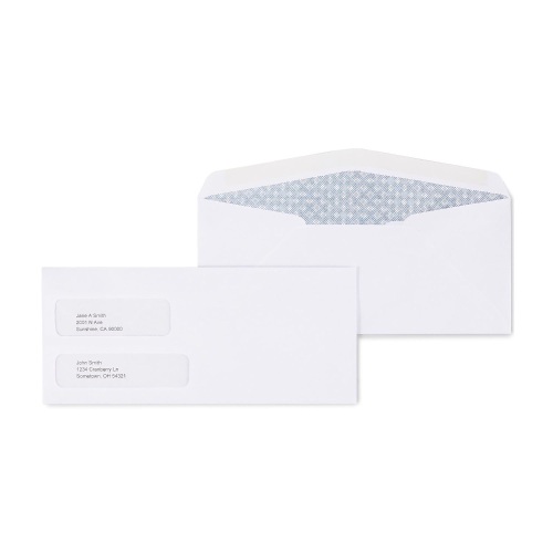 Case of Staples #10 Envelope Double Window Security-Tint Gummed Envelopes 500/Box - Lot 774