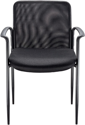 STAPLES Roaken Mesh Guest Chair with Arms, Black   - Lot 791