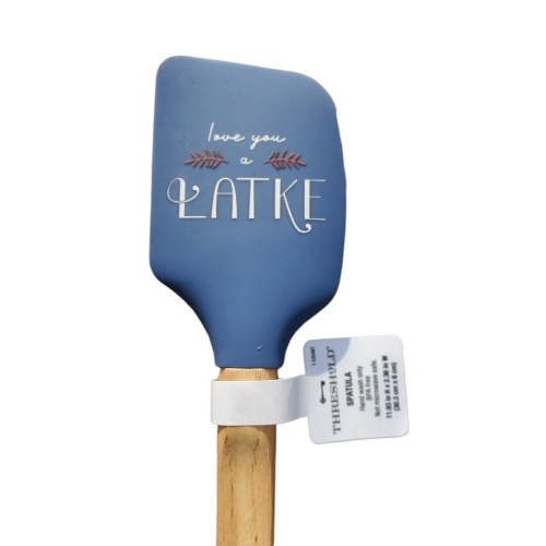 Case of (24) Threshold Love You A Latke! 12 inch Silicone Spatula/Scraper With Wooden Handle  - Lot 878