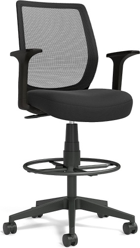Union & Scale Essentials Mesh Back Fabric Drafting Stool, Black   - Lot 73
