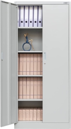 BESFUR 71" Metal Storage Cabinet with 4 Adjustable Shelves and Locking Doors - Lot 31