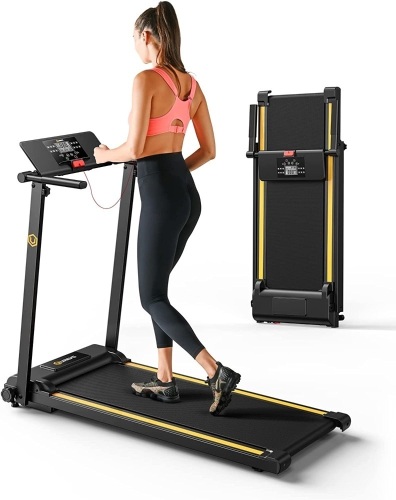 UREVO URTM006 Mini Folding Treadmill with 12 HIIT Modes, 48x26x5.5in   - Lot 519