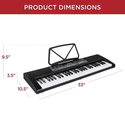 54-Key Beginners Electronic Keyboard Piano Set w/ Lighted Keys, LCD Screen - Lot 5399