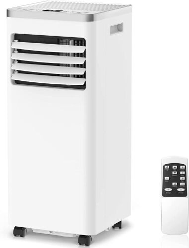 ZAFRO 8,000 BTU 3-in-1 Portable AC with Dehumidifier/Fan/Sleep Modes, 24Hrs Timer/Remote/Digital Display, Cool Room up to 350 Sq.ft, White  - Lot 55
