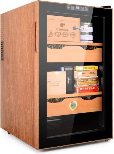 Marvero 70L Cigar Cooler Humidor, 2.47 Cu Ft with Digital Hygrometer, Holds 500 Cigars  - Lot 56