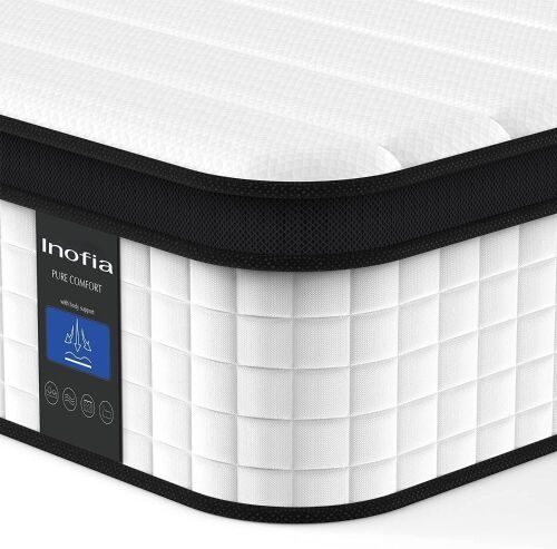 Inofia 12 Inch Hybrid Innerspring Mattress in a Box, Cool Bed with Breathable Soft Knitted Fabric Cover, Twin XL - Lot 68