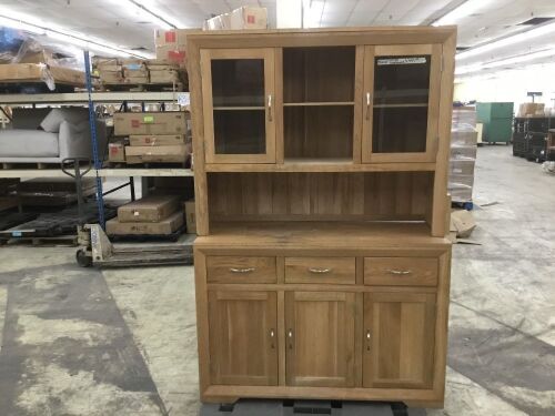 Bevel Natural Solid Oak Sideboard - Some Water Damage - Lot 130