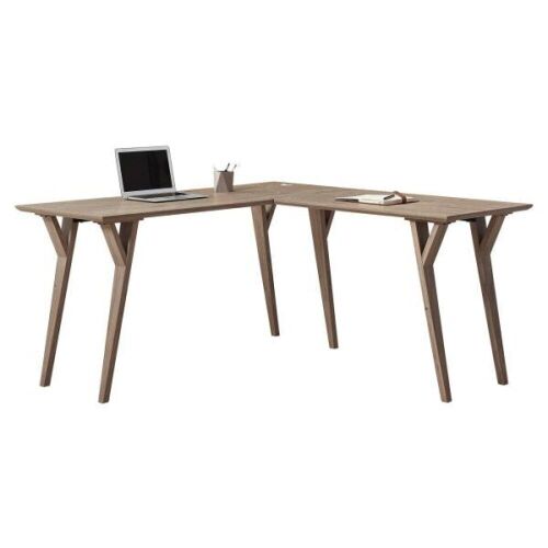 Realspace Trezza 62" L-Shaped Desk, Light Oak - Lot 127