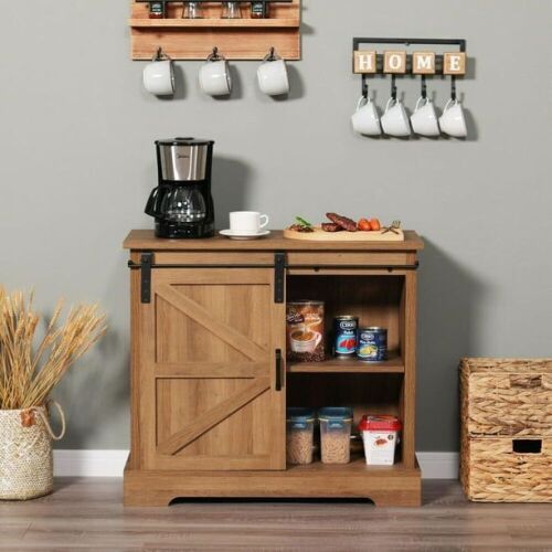 Sliding Barn Door Accent Storage Cabinet  - Lot 31