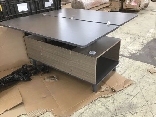 Coffee Table w/ Lift Top into Dining Top - Top is Broken Off, Needs Repair  - Lot 195