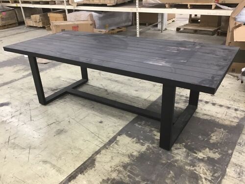 Ojai Outdoor Metal Dining Table - Missing Small Foot, Some Paint Chipped  - Lot 91