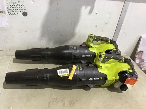 Lot of (2) RYOBI 160 MPH 520 CFM 25cc Gas Jet Fan Blower - Has Compression, Not Tested Further - Lot 200