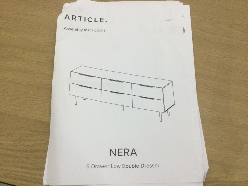 Article. Nera 6 Drawer Low Double Dresser - Lot 114