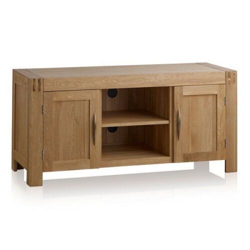 Alto Natural Solid Oak Large TV Cabinet - Support Leg Needs Attached - Lot 22