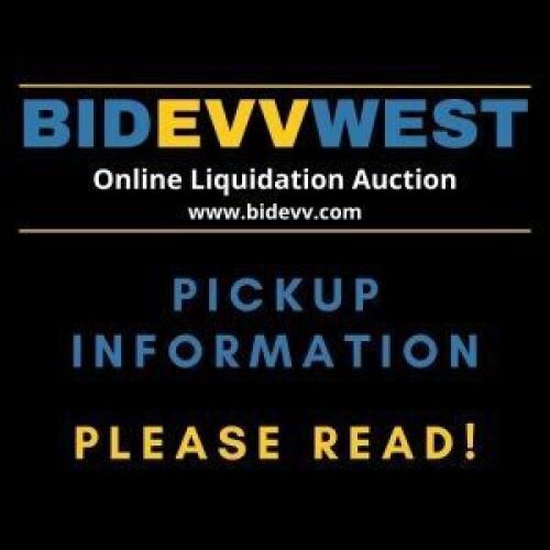 PICKUP INFORMATION FOR BIDEVV WEST LOCATION - PLEASE READ! - Lot 2