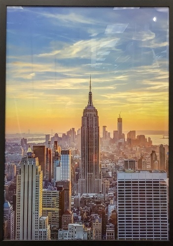 Frame Amo 24x36 Black Modern Picture or Poster Frame, 1" Border - Lot 205