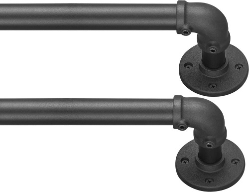 Industrial Curtain Rods, 2 Pack, 36-72" - Lot 325