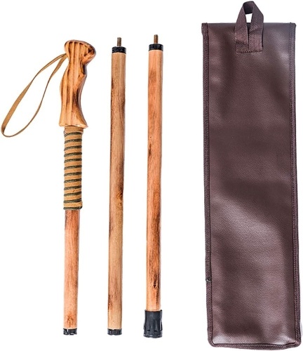Forest Pilot 3 Pieces Detachable Hardwood Walking Stick, Pine Handle w/ Compass, 55" - Lot 247