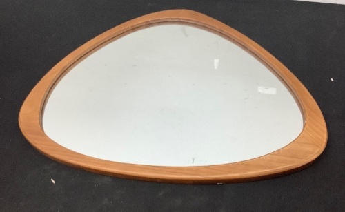 Modern Asymmetrical Wood Framed Wall Mirror  - Lot 72