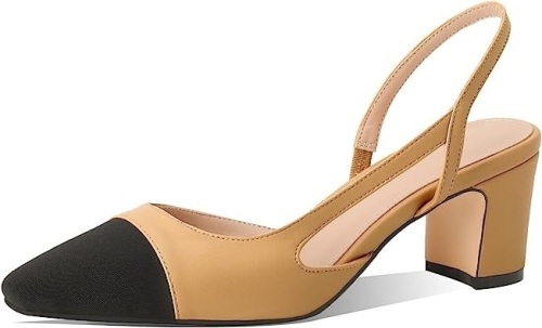 MIRAAZZURRA Women Chunky Heel Sling Back Pumps, Size 7.5 - Lot 289