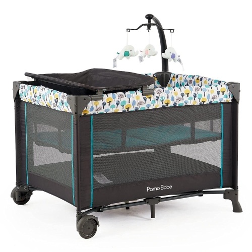 Portable Crib for Baby, Portable Baby Playpen with Detachable Bassinet and Changing Table - Lot 1585