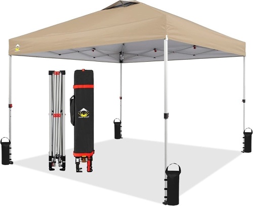Crown Shades 10x10 Pop Up Canopy, Patented One Push Tent Canopy, Wheeled Carry Bag - Lot 5429