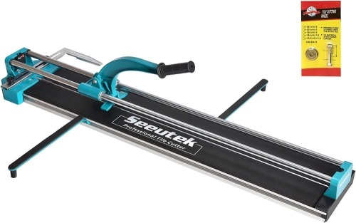 Seeutek 40 Inch Manual Tile Cutter With Tungsten Carbide Scoring Wheel for Porcelain Ceramic Floor Tile W/Adjustable Laser Guide Spared Cutting Wheel - Lot 5440