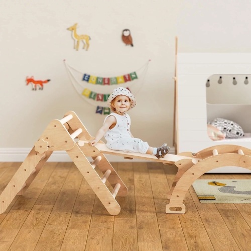 Cozy Castle Oak Wooden Climbing Toys for Toddlers - Lot 2752