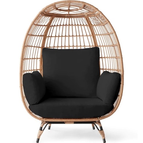 Wicker Egg Chair Oversized Indoor Outdoor Patio Lounger - Lot 9465