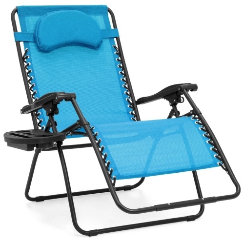 Oversized Reclining Zero Gravity Chair Lounger w/ Cup Holder, Pillow - Lot 9494