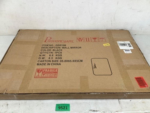 ProHomware Black Framed Wall Mirror - Lot 9521