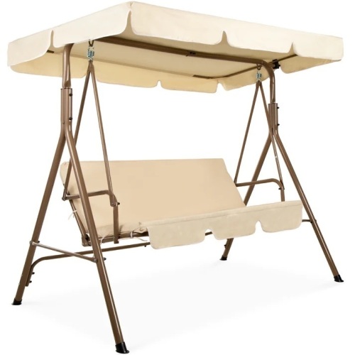 2-Person Outdoor Canopy Swing Glider Furniture w/ Cushions, Steel Frame - Lot 9547
