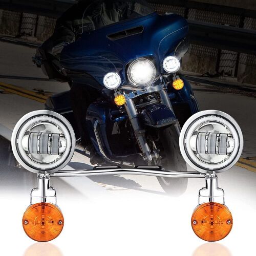 Motorcycle Passing Light Bar Turn Signals Fog Lights Set  - Lot 474