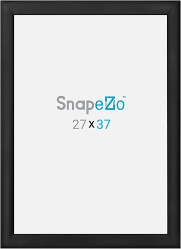 SnapeZo Poster Frame 27x37 Inches, Black 1.2 Inch Aluminum Profile, Front-Loading Snap Frame, Wall Mounting - Lot 484