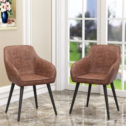 Set of 2 Faux Leather Accent Chairs - Lot 61