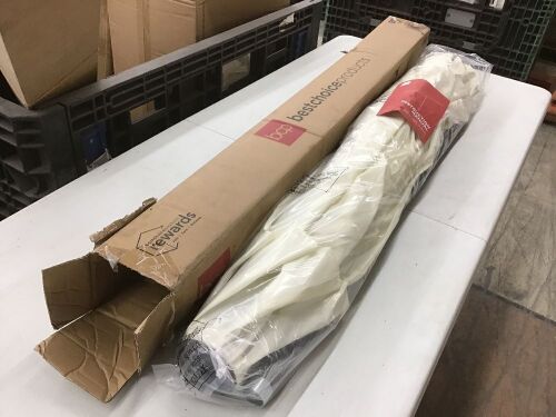 Outdoor Market Patio Umbrella w/ Push Button Tilt, Crank Lift - 7.5ft - Dirt Stains - Lot 473
