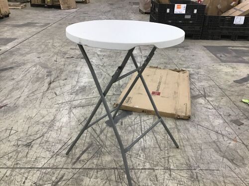 Bar Height Folding Table Indoor Outdoor Accessory w/ Thick Table Top - 32in  - Lot 278