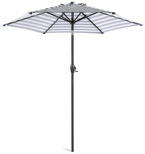 Outdoor Market Patio Umbrella w/ Push Button Tilt, Crank Lift - 7.5ft  - Lot 195