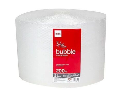Office Depot Small Bubble Cushioning, 3/16” Thick, Clear, 12” x 200', 2 Rolls  - Lot 632