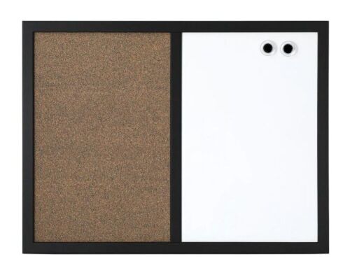 Realspace Magnetic Dry-Erase Whiteboard/Cork Bulletin Board 18" X 24", Black Frame - Lot 764