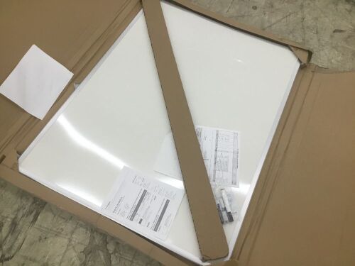 Staples Standard Durable Melamine Dry-Erase Whiteboard, Aluminum Frame, 4' x 3' - Lot 652