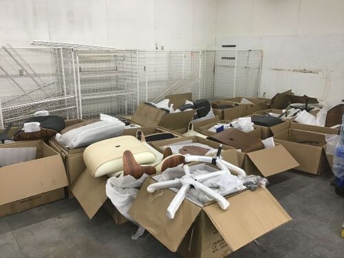 Huge Lot of Chair Parts for Mid Century Lounge Chairs and Ottoman - Mostly Seat Bottoms & Ottomans, Some Back Pieces - Different Styles  - Lot 57