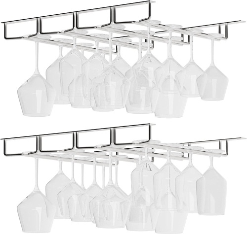 Set of (2) Wallniture 17" Pinot Wine Glass Rack Under Cabinet - Lot 107