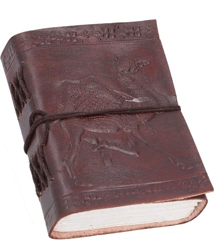 Gusti Leder Genuine Leather Small Notebook/Journal/ Sketchbook w/ Embossed Camel  - Lot 98