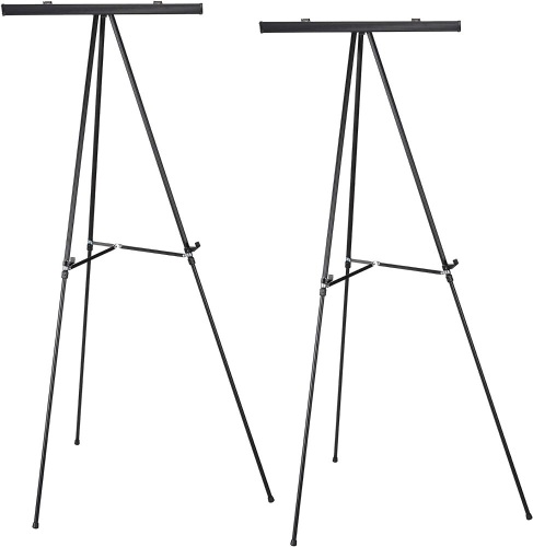 Set of (2) Excello Aluminum Flip-Chart Presentation Easel Stands - Lot 100