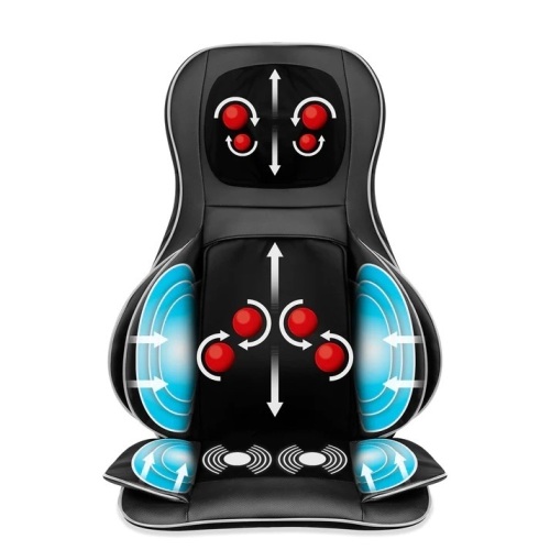 Air Compression Shiatsu Neck & Back Massager Seat w/ Heat, Rolling Massage - Lot 5510