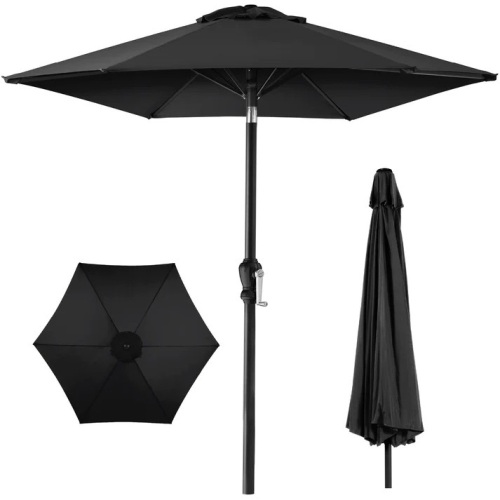 Outdoor Steel Market Patio Umbrella Decoration w/ Tilt, Crank Lift - 10ft - Lot 5628